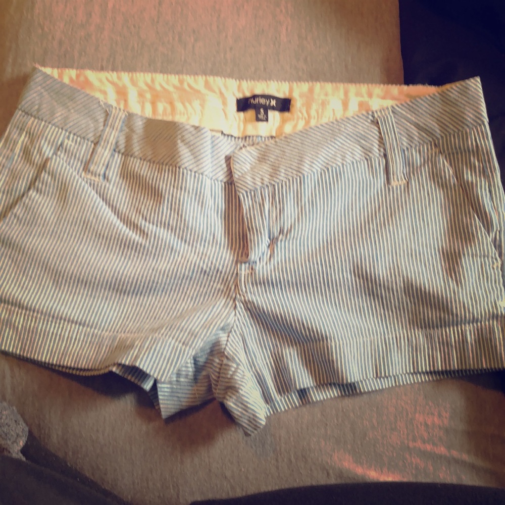 Striped shorts. Stretchy.